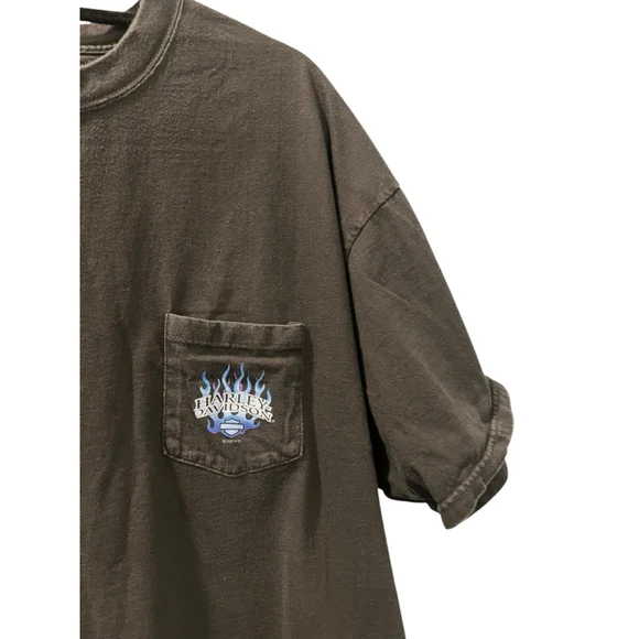 Vintage 2000 Harley Davidson Flame T-Shirt Size 2XL Route 66 California Biker - Picture 3 of 6